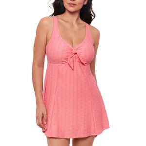 Swim Solutions Women's Textured Tie-Front Swimdress